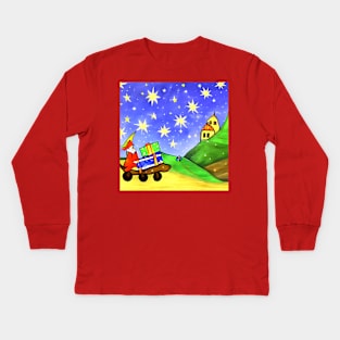 Santa claus on the way #4 Kids Long Sleeve T-Shirt